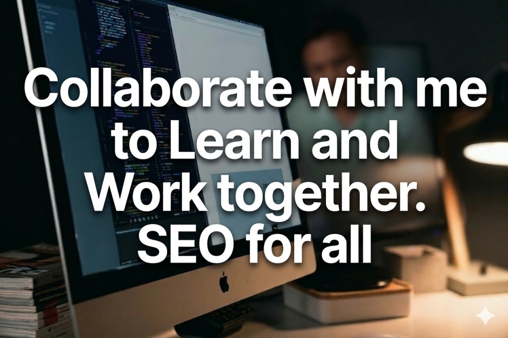 SEO expert working on the background and text to work and collaborate for SEO